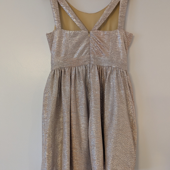 Hailey Logan Shimmering Silver Mini Dress - Picture 2 of 4